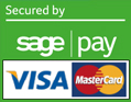 Secured by sage pay (Visa, MasterCard)